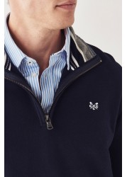 Crew Clothing Company Blue Classic 1/2 Zip Sweater