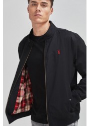 Shower Resistant Harrington Jacket With Check Lining