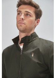 Shower Resistant Harrington Jacket With Check Lining