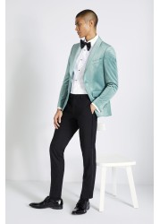 Moss Jade Green Velvet Slim Fit Jacket