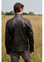 Signature Four Pocket Leather Biker Jacket