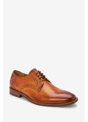 Leather Contrast Sole Derby Shoes