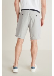 Belted Chino Shorts With Stretch