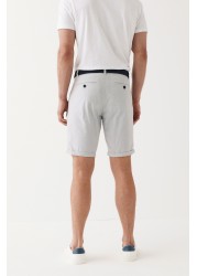 Belted Chino Shorts With Stretch