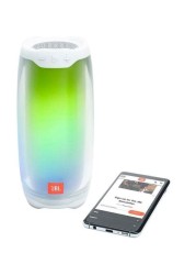 JBL Pulse 4 Portable Bluetooth Speaker with 360 degrees LED lights, White