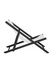 La Chaise Aluminum Outdoor Chair Maiori (140 x 60 x 85 cm, Black & White)