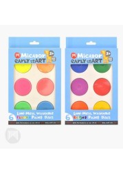 Micador 6-Piece Early Start Low-Mess Washable Fluoro Paint Disc Set