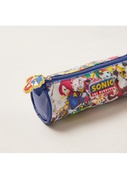 Sonic Boom Printed Pencil Pouch with Zip Closure