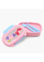 OOPS Ladybug Print Lunch Box with Lid and Cutlery Set