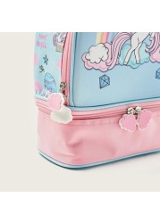 Juniors Unicorn Print Lunch Bag with Zip Closure