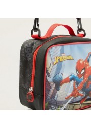 First Kid Spider-Man Print Lunch Bag with Detachable Strap and Zip Closure