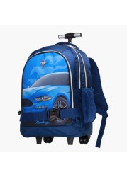 Mustang Printed Trolley Backpack - 18 inches