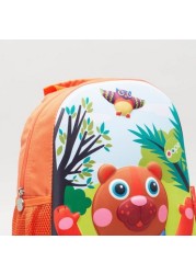 OOPS Bear Design Happy Backpack - 12 inches