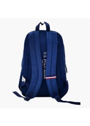 U.S POLO Solid Zipper Backpack with Pouch