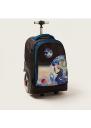 Juniors Space Print Trolley Backpack with Lunch Bag and Pencil Pouch - 20 inches