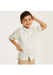 Eligo Striped Shirt with Short Sleeves and Pocket