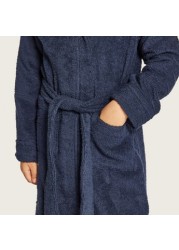 Juniors Textured Bathrobe with Hood and Pockets