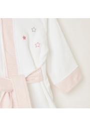 Giggles Embroidered Bathrobe with Hood and Tie-Ups