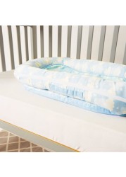 Fancy Fluff Cloud Print Organic Bed in Bed - 27x66 cms