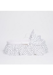 Cambrass Polka Dots Print Moses Basket with Hood - 47x84 cms