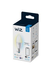 WiZ Whites E 14 Candle LED Bulb, C37 (4.9 W, Tunable White)