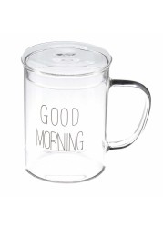 Neoflam Borosilicate Glass Double Wall Mug W/Lid (450 ml, 2 Pc.)