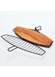 Grillpro Non-Stick Fish Basket with Removable Handle (25 x 41 x 6 cm, Black)