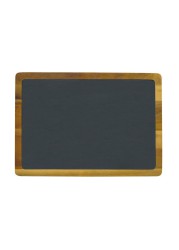 Raj Acacia Wood & Slate Serving Board (33 x 23 x 1.5 cm)