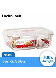 Lock & Lock Glass Container W/Divider (950 ml)