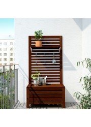 ÄPPLARÖ Bench w wall panel+ shelf, outdoor