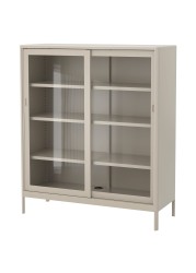 IDÅSEN Cabinet with sliding glass doors