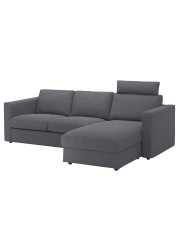 VIMLE Cover 3-seat sofa w chaise longue