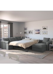 GRÖNLID Crnr sofa-bed, 5-seat w chaise lng