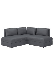 VALLENTUNA Modular crnr sofa 3-seat+2 sofa-bed