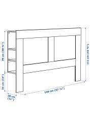 BRIMNES Headboard with storage compartment