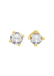 18k SOLITAIRE  QUARTER CARAT DIAMOND EARRING 0.5 CTS-White Gold