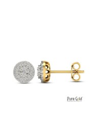 18k ILLUSION DIAMOND EARRING 0.24 CTS-Yellow Gold