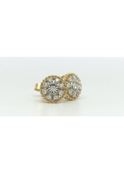 18k ILLUSION DIAMOND EARRING 0.13 CTS-Yellow Gold