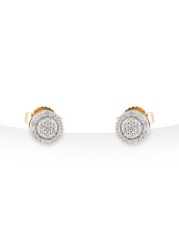 18k ILLUSION DIAMOND EARRING 0.14 CTS-Yellow Gold