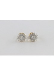 18k ILLUSION DIAMOND EARRING 0.29 CTS-Yellow Gold