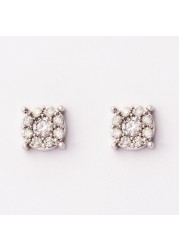 18k ILLUSION DIAMOND EARRING 0.48 CTS-White Gold