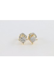 18k ILLUSION DIAMOND EARRING 0.25 CTS-Yellow Gold