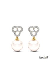 18k OYSTRA PEARL EARRING 0.14 CTS-White Gold