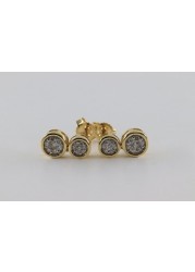 18k ILLUSION DIAMOND EARRING 0.2 CTS-Yellow Gold