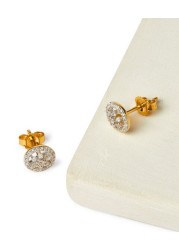 18k ILLUSION DIAMOND EARRING 0.19 CTS-Yellow Gold