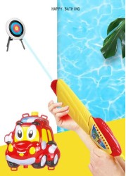 Fashion-House Watergun Backpack,2500Ml Cute Cartoon Water Soaker Blaster Fight Toys Summer Beach Play Water Pistol Toy For Boys Girls (B)