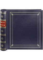 Pioneer Photo 200-Pocket Coil Bound Cover Photo Album for 4 by 6-Inch Prints, Bay Navy Blue Leatherette with Gold Accents