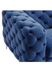 Simple Velvet fabric sofa, the body of the sofa is botton tufted sofa for living room (grey)