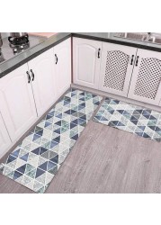 Slip Kitchen Rugs Set of 2 Pieces, Kitchen Floor Mats, Non-Skid Rubber Backing Area Rugs for Kids Carpet Runner Rugs (Geometry)-17.7&times;29.5 in and 17.7&times;59 in