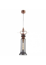 Modern Liza Glass Pendant Light D1805 - Rose Red / Smoky Metal